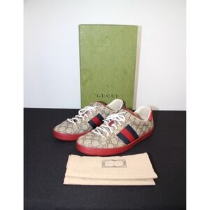 Size 9.5US - Gucci Ace GG Supreme Monogram Leather Sneakers